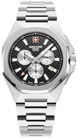 Swiss Alpine Military by Grovana Hommes Analogique Quartz Suisse Montre avec Bracelet en Acier Inoxydable 7005.9137SAM