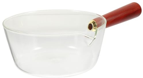 BESTonZON Transparent Glass Milk Pan with Handle Nonstick Borosilicate Saucepan for Cooking Soups Sauces and Butter Warming Versatile Transparent Cookware