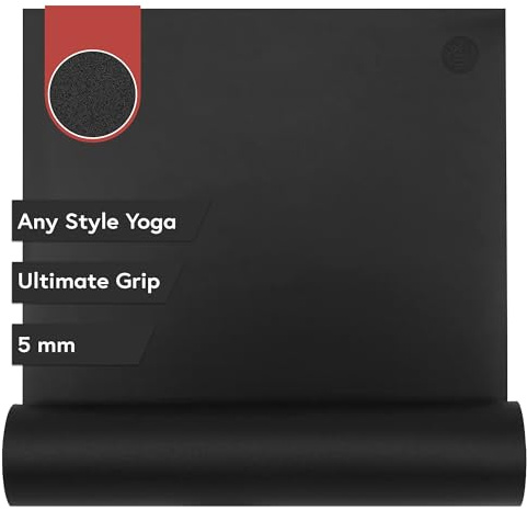 Manduka GRP Adapt Yoga Mat 71 - 5mm | Ultimate Grip | Sweat Ready for Any Style of Yoga | 71 x 24 inches | Jet Black