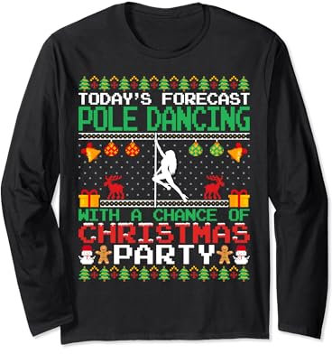 Pole Dancing Christmas Party Pole Dancer Dance Christmas Langarmshirt