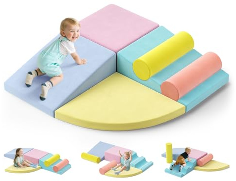 CUPCHID Grossbausteine,Schaumstoffbausteine,Kinder Klettern und Krabbeln, weiche Schaumstoffblock-Aktivitätsspielstrukturen für die kindliche Entwicklung (JM322)
