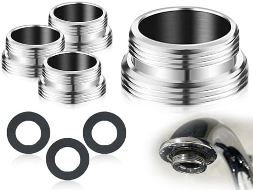 ZoeTekway Set adattatori per rubinetto 3 pezzi,adattatore filettato esterno con 3 guarnizioni in gomma nera,connettore per rubinetto,adattatore per tubo flessibile,collegamento aeratore(M24-M22)