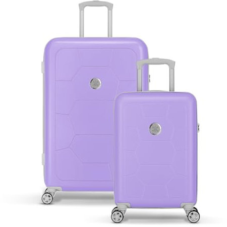 SUITSUIT Kofferset 2 teilig - Handgepäck Koffer - Reisekoffer Groß - Koffer Leicht - Hartschalenkoffer mit Zahlenschloss - Caretta Bright Lavender