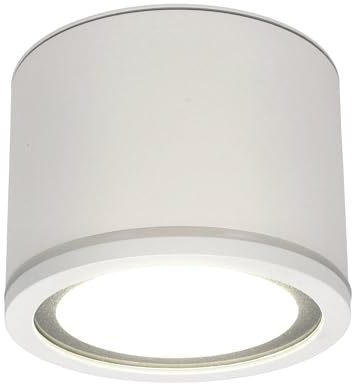 EDO Foco de Techo Superficie IP54 Exterior/Interior UMA Blanco Impermeable con 6W LED 4000K GX53 490lm 230V - Ø90*60mm Lámpara de Techo Moderna Redonda Spot Aluminio - Iluminación Baño, Cocina