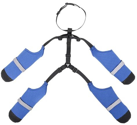 Hundepfotenstiefel-Leggings – wasserdichte Hundestiefel, rutschfeste Hundeschuhe | schmutzdichte Hundeschuhe für draußen Spaziergänge Laufen Wandern Stiefel mit Hilfsgurt, Haustierpfotenschutz für