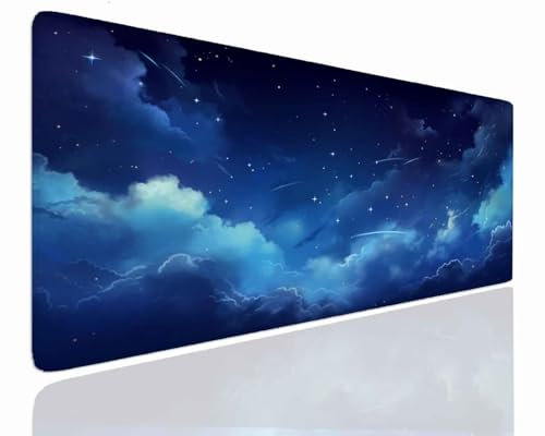 Tapis de Souris XXL 1600x800x4mm Grand Tapis de Bureau Tapis de Souris Gamer Tapis Bureau Gaming Antidérapant Résistant à l'eau, Tapis Souris XXL Mouse Pad Mat Sky sous-Mainm, Clavier Souris J-964