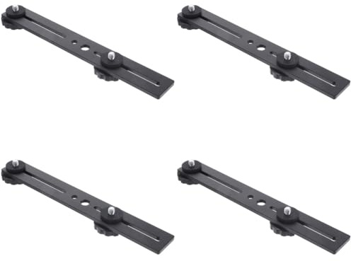PRETYZOOM 4 Pz Supporto Per Luce Fotografica Staffa Per Luce Flash Barra Di Estensione a Doppio Montaggio Staffa Di Estensione Del Flash Microfoni Dinamico Black Lega Di Alluminio