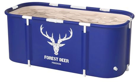 Sinbide Vasca da Bagno Pieghevole per Adulti, 115 x 60cm Facile Installazione, Vaschetta Pieghevole Eco-Friendly, Ideale per il Relax Domestico e SPA,Vasca da bagno portatile (Cervo)