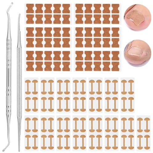 BUTBU Juego de Uñas Encarnadas, 122 PCS Uego de Correctores de Uñas Encarnadas, 120 Parche Corrector de Uñas, Juego de Cortauñas Profesionales para Uñas Encarnadas