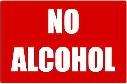 No Alcohol Full Color Business Retail Counter Informational Sign |Plastic |Single-sided |12w x 8h