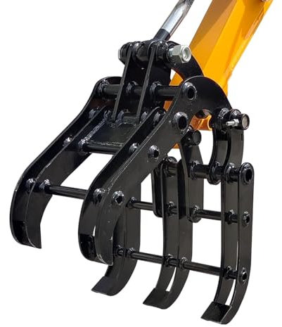 Minibagger-Greiferaufsatz, robuster Holz- und Metallgreifer für bewegliche Holzscheite und unregelmäßige Gegenstände