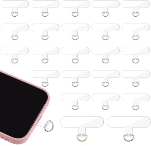 YBEATY 24 stycken telefon Tether Tab transparent universal telefon snodd lapp utan lim mobiltelefon snodd lina rem reservdel för alla fullständiga mobilskal