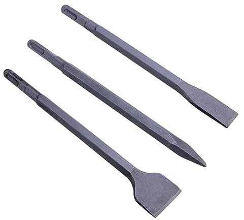 Mipcase 3piezas Cinceles Plano y -plus Eléctrico Molibdeno Para Baldosas y Hormigón Con Estuche