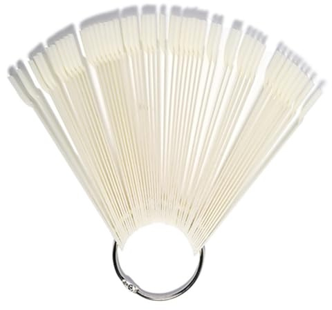 VINTORKY Lot de 50 Bâtonnets à Ongles Blancs en Plastique, Outils de Présentation de Vernis Résistants et Faciles à Transporter pour Manucure et Pratique Nail Art