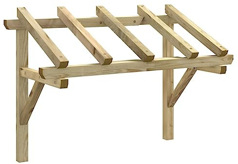 Auvent de Porte d'entrée, Marquise de Porte Extérieur 150x100x100 cm Bois de pin Solide