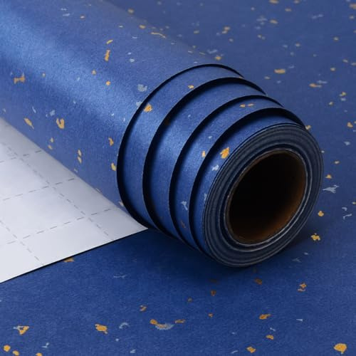 Carta da Regalo Blu, 43 cm x 10 m Carta Regalo Blu Oro Argento per Natale Compleanno Anniversario Matrimonio