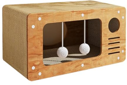 FashionCha Casa Rascadora para Gatos, Poste Rascador Y Juguete Colgante, S