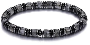 Jovivi Mens Labradorite Hematite Bracelet Men,Mens Jewellery,Men's Healing Crystal Anxiety Beaded Bracelets Natural Stone Bead Bracelets Gifts for Men Him Boyfriend Valentines Birthday