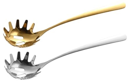 ROMISBABA 2 pièces Cuillères à Spaghetti Inox Ustensiles Pâtes Résistants Haute Température Passoire Nouilles Légère et Facile à Nettoyer pour Cuisine Familiale