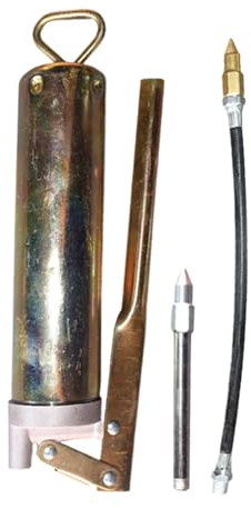 -Fettpresse - 400cc/200cc Verzinkt, Hochdruck Und Kraftsparend, Flexible Schmierstoffapplikation, Mit Schlauchtülle, Kompatibel Mit Kartuschen Und Handbefüllung, Erosionsbeständig | Für Autorepar