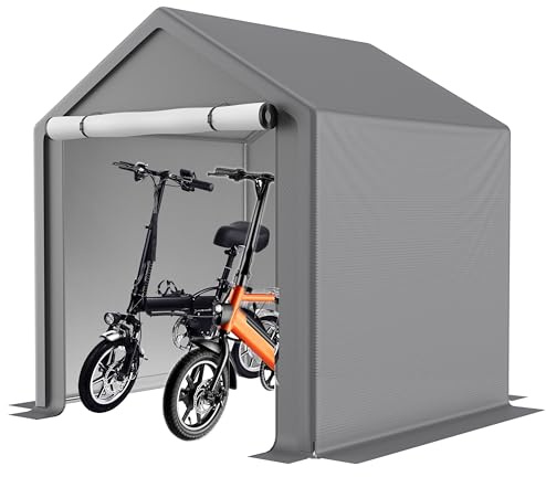 Fahrradgarage 190x170x200 cm, Carport Zelt Wetterfest, UV-Schutz, Wasserdicht, Fahrradzelt, Zeltgarage Geräteschuppen für 2-4 Fahrräder, Auto, SUV, Motorrad, Boot, Grau