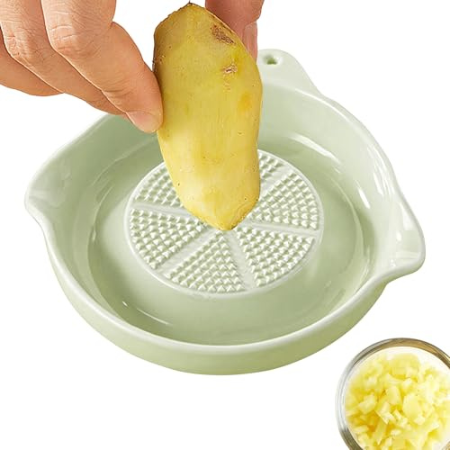 Rallador de ajo de cerámica | Dispositivo triturador de jengibre | de trituración de jengibre para queso, cúrcuma, ajo, jengibre, preparación de alimentos, cocina, catering, restaurante