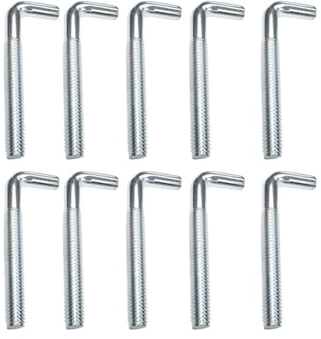 SHYSBV 10x Schraubhaken Gerade M6 x 60 mm, Verzinkt – Hakenschrauben zum Direkteinschrauben in Wand und Decke für Seile, Ketten, Lampen, Pflanzen, robuste Wandhaken/Drehhaken