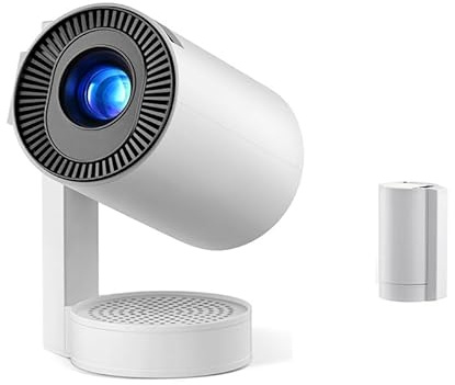 Mini Projector with 1080P & 4K Support | WiFi 6 & BT 5.0 Portable Projector | Auto Keystone Correction & 360° Rotation | Compatible with Phone, TV Stick, Laptop, PS5 | for Home, Outdoor, Movie Night E