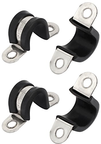 sourcing map 4pcs 12mm Dmr. Gummi ausgekleidet U geformt 304 Edelstahl Rohr Schlauchschelle de