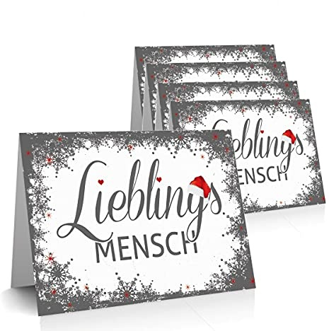 Weihnachten/Weihnachtskarten/Lieblingsmensch/Kartenset/Karten/Geldgeschenk /, Karten:5er Set, Faltkarten:Lieblingsmensch