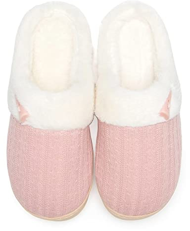 NineCiFun Women's House Slippers, Memory Foam Fuzzy Indoor Outdoor Shoes | Faux Fur Lined Comfy Ladies Slippers, Cushioned Insole Non-Slip Sole Suitable for bedroom