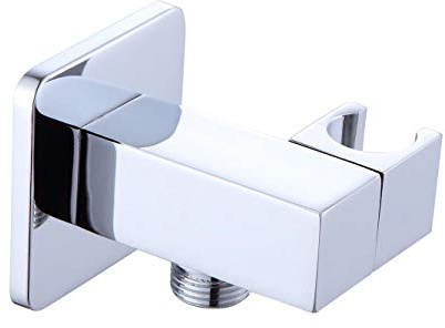 KB025-3 Luxus Handbrausehalter mit 1/2 Wandanschlussbogen, Messing, hochglänzend verchromt