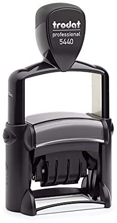 Trodat Professional Text- & Datumsstempel 5440-49x28 mm - 4 Zeilen und Datum ACHTUNG Deutsche Wochentage, in verschiedenen Farben, gleich Online gestalten!!! (Metall)