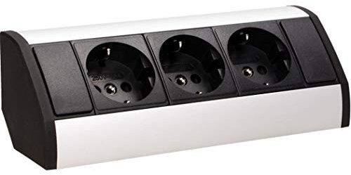 ORNO GM-9001(GS) Presa Angolare 3x Shuko 3680W Montaggio a 45° Su Superficie Per Cucina, Ufficio e Piano Di Lavoro