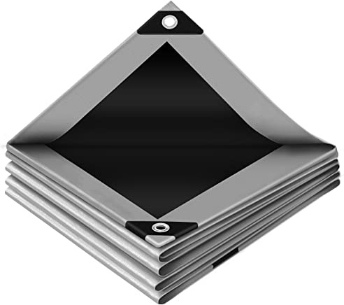 WOLTU Bâche de Protection Exterieur, 180g/m² PE Bâche Imperméable avec Oeillets,et Résistante Revêtue Deux côtés en Aluminium Couverture Étanche pour Couvrir Bois, Camion,Piscine,3x4m Gris-Noir