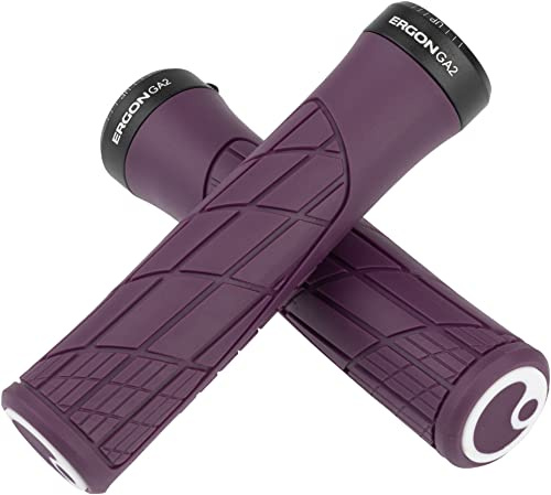 Ergon GA2 MTB All-Mountain Bike Grips – Ergonomic, Adjustable, Soft German Rubber for Trail, XC, Freeride & Bikepacking, Purple Reign