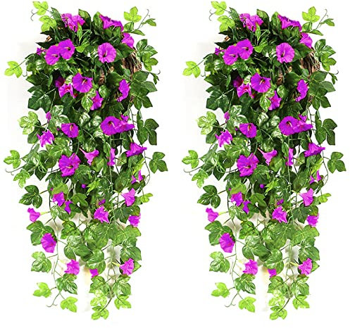 Souarts Künstliche Glyzinien Blumenampel, Hängekorb, künstliche Blumen zum Aufhängen, Blumenstrauß für Hochzeit, Zuhause, Outdoor, Dekoration
