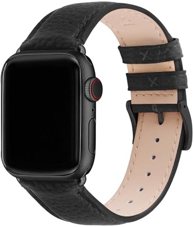 Fullmosa Kompatibel med Apple Watch Armband 44mm 46mm 45mm 42mm 49mm Kvinnor Män, ersättningsarmband i äkta läder för iwatch SE Series 10 9 8 7 6 5 4 3 2 1 Ultra, Vintage Klockarmband