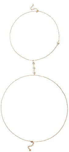 chengjiexu Körperketten Edelstahl Zirkon Hals Körper Bauch Taille Kette Für Frauen Sexy Bikini Strandgeschirr Schmuck Goldfarbe