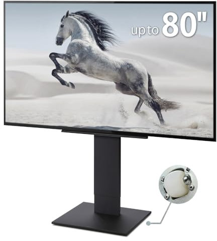 WALL V5 Low Type | Japanischer Rollender, Verschiebbarer und Freistehender 32-80 Zoll Universal TV-Ständer mit verdeckten Rollen | Satin Schwarz