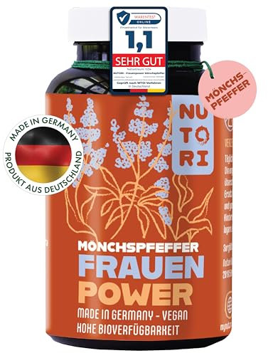 NUTORI – Mönchspfeffer Kapseln – 10mg – hochdosiert – „Frauenpower“ – 90 Kapseln – Mönchspfefferextrakt (Vitex Agnus Castus) 4:1 – 100% vegan – Produziert & laborgeprüft in Deutschland