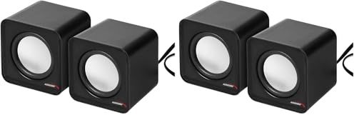 Audiocore AC870 Kompakt Stereo-Lautsprecher 2.0 PC 2x3 Watt RMS Schwarz (Packung mit 2)