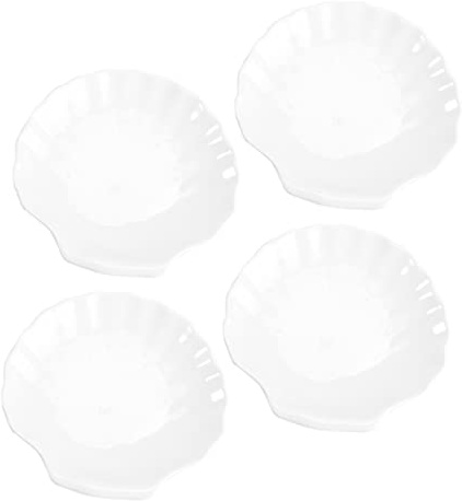 Didiseaon Assiettes En CéRamique En Forme De Coquillage 4Pcs Assiettes De Service Pour Petit DéJeuner Collations Et Dessert Multifonction Maison