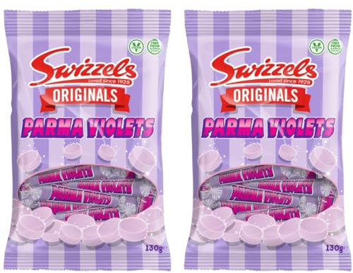2 Pack x 130g - Originals Parma Violets Candy Canes - Sweets lover's - A Mouthwatering Delicious Candy Treats - Vegan Friendly And Free From Artificial Colours - Sweeten Your Season - Festive Treats