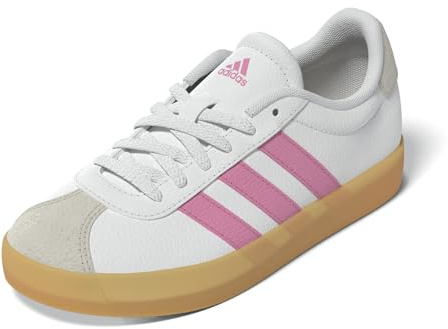 adidas Unisex-Kid's VL Court 3.0, White/Bliss Pink/Alumina, 13.5