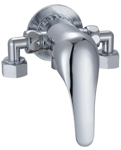 Miscelatore per Doccia e Bagno in Ottone Cromato - Valvola di Controllo a Parete per Acqua Fredda e Calda