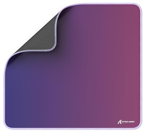ATTACK SHARK CM03 eSports Gaming Mouse Pad, Large Smooth Rainbow Iridescent Film Mouse Pad, Water Resistant, Slip-Resistant Bottom, Micro-Knit Stitched Edges, 450x400x4mm - Gradient Purple