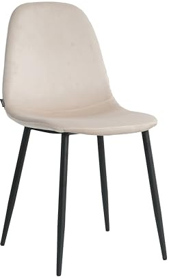 Mevsim Store Esszimmerstuhl Creme – Samtstuhl ohne Armlehne – Bequem, Modern & Gepolstert – Metallbeine – Für Küche, Wohnzimmer & Büro – Lieferung in 1 Paket