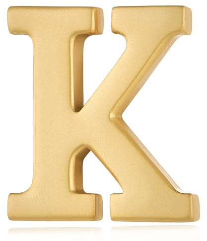 HONEY BEAR 1 Stück Buchstaben Brief Broschen Pins A bis Z, für Herren/Damen Anzug Hemd,Gold (K 0.59inch)