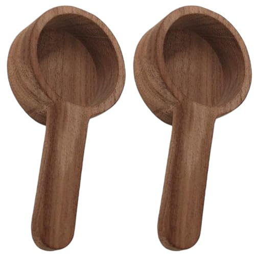 Wooden Scoop, 2PCS Wooden Coffee Scoop Measuring Spoons, 3.9 Inch Small Coffee Scoop, Reusable Wooden Tablespoon for Kitchen Tea Coffee Sugar Spice Beans